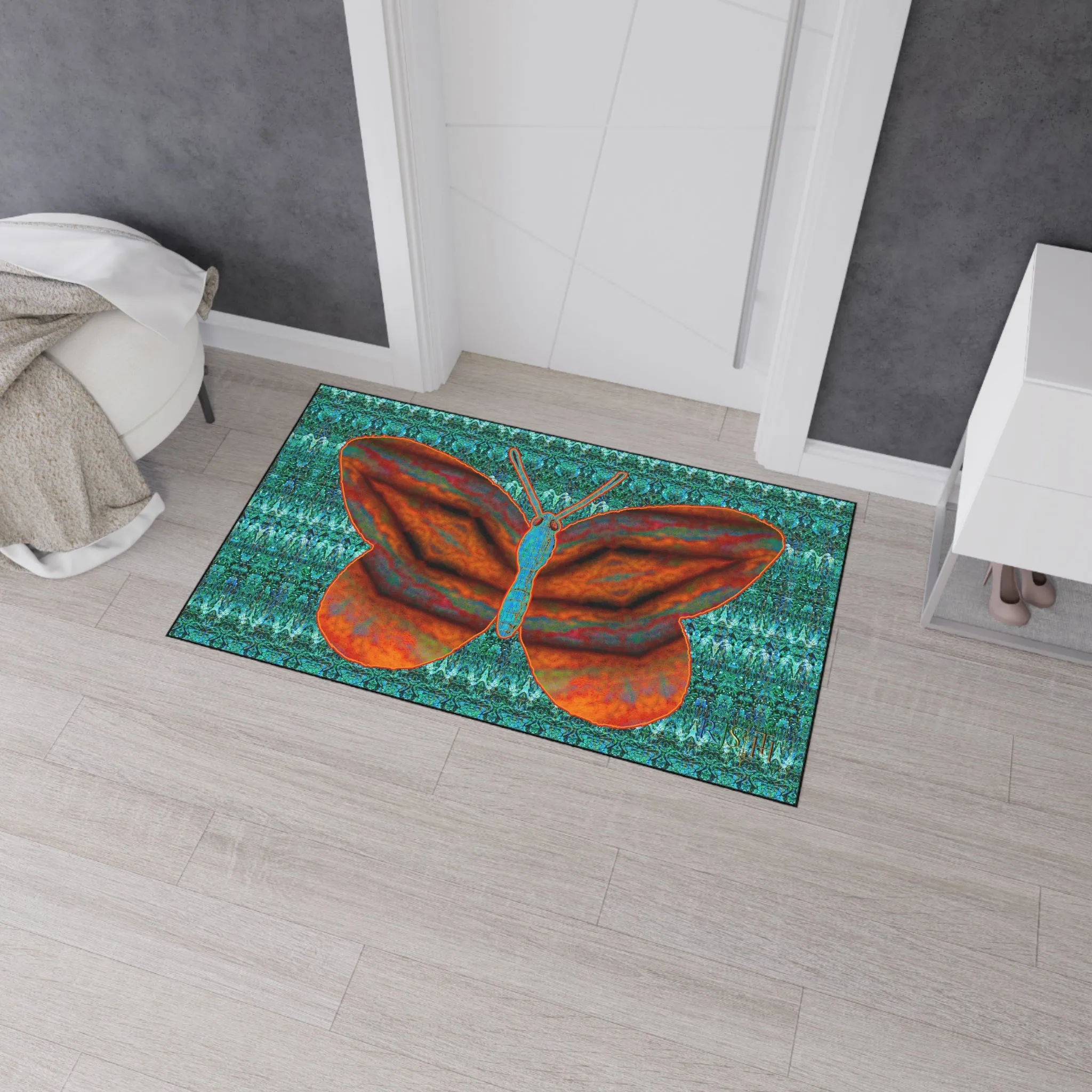 Heavy Duty Floor Mat (Butterfly Glade Denizen & Samhain Dream Thaw 12 & Blue Logo@Alchemic) RJSTH@Fabric#12_11 of 16 RJSTHw2025 RJS