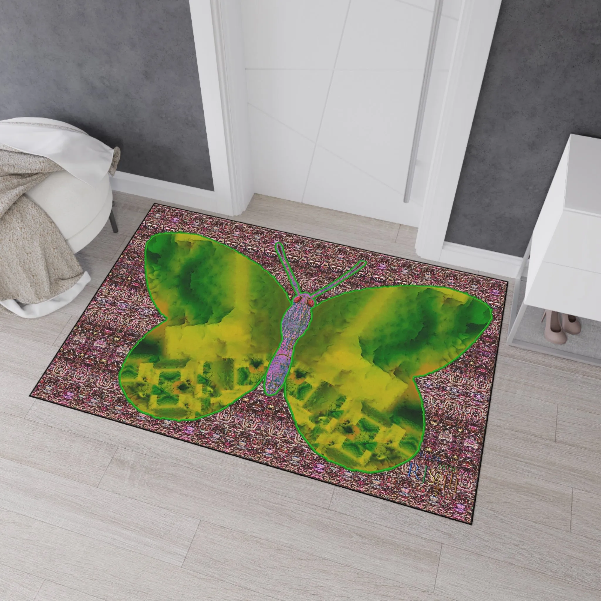 Heavy Duty Floor Mat (Butterfly Glade Denizen & Samhain Dream Thaw 14 & Purple Logo@Alchemic) RJSTH@Fabric#5_3 of 18 RJSTHw2025 RJS