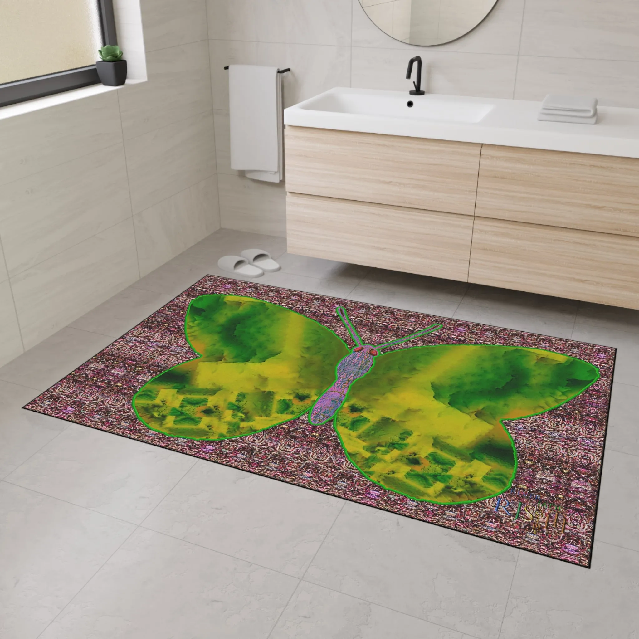 Heavy Duty Floor Mat (Butterfly Glade Denizen & Samhain Dream Thaw 14 & Purple Logo@Alchemic) RJSTH@Fabric#5_3 of 18 RJSTHw2025 RJS