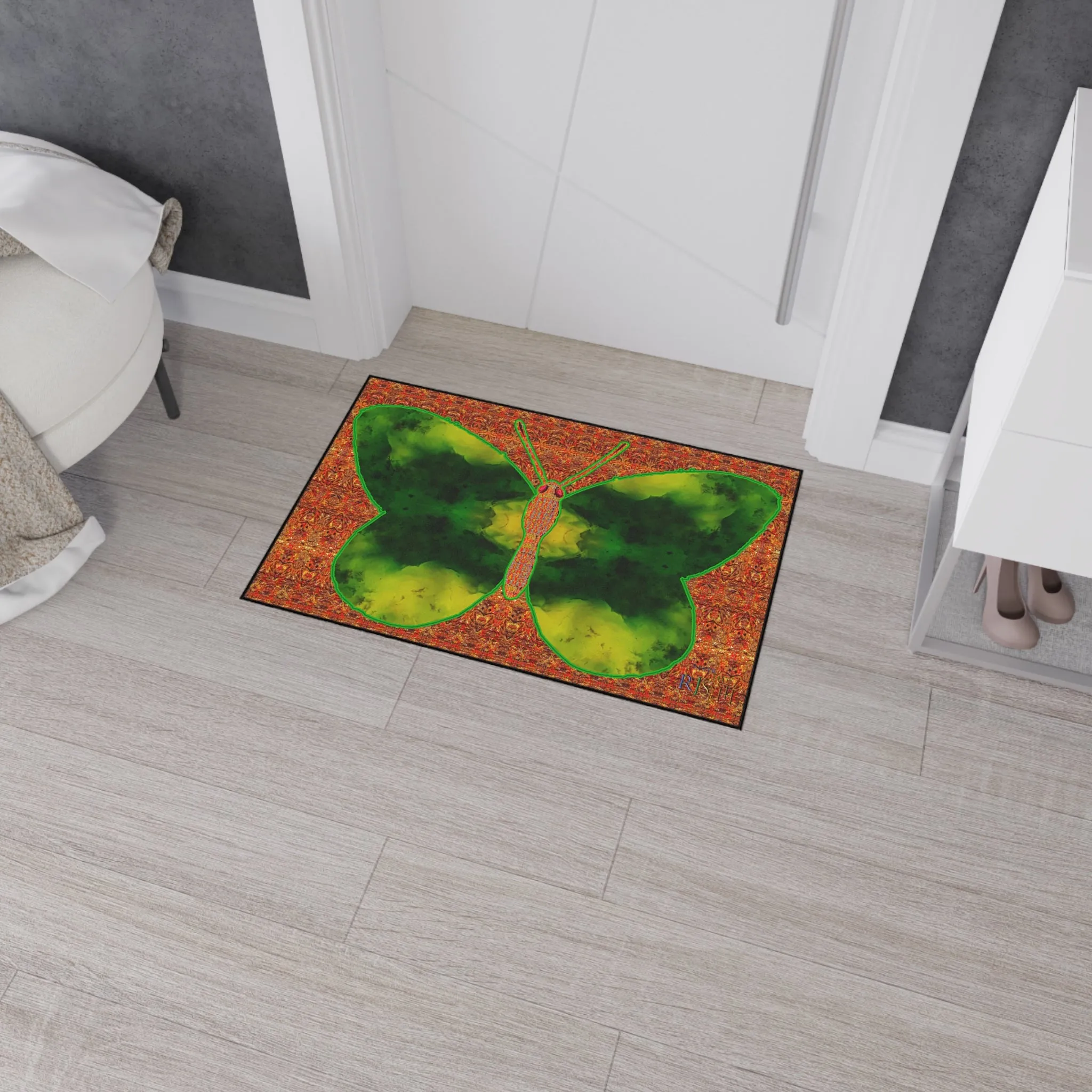 Heavy Duty Floor Mat (Butterfly Glade Denizen & Samhain Dream Thaw 15 & Orange Logo@Alchemic) RJSTH@Fabric#3_15 of 16 RJSTHw2025 RJS