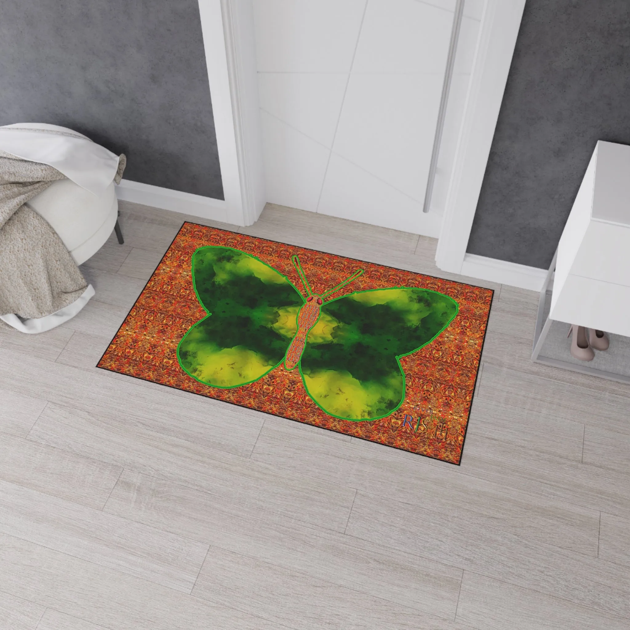 Heavy Duty Floor Mat (Butterfly Glade Denizen & Samhain Dream Thaw 15 & Orange Logo@Alchemic) RJSTH@Fabric#3_15 of 16 RJSTHw2025 RJS
