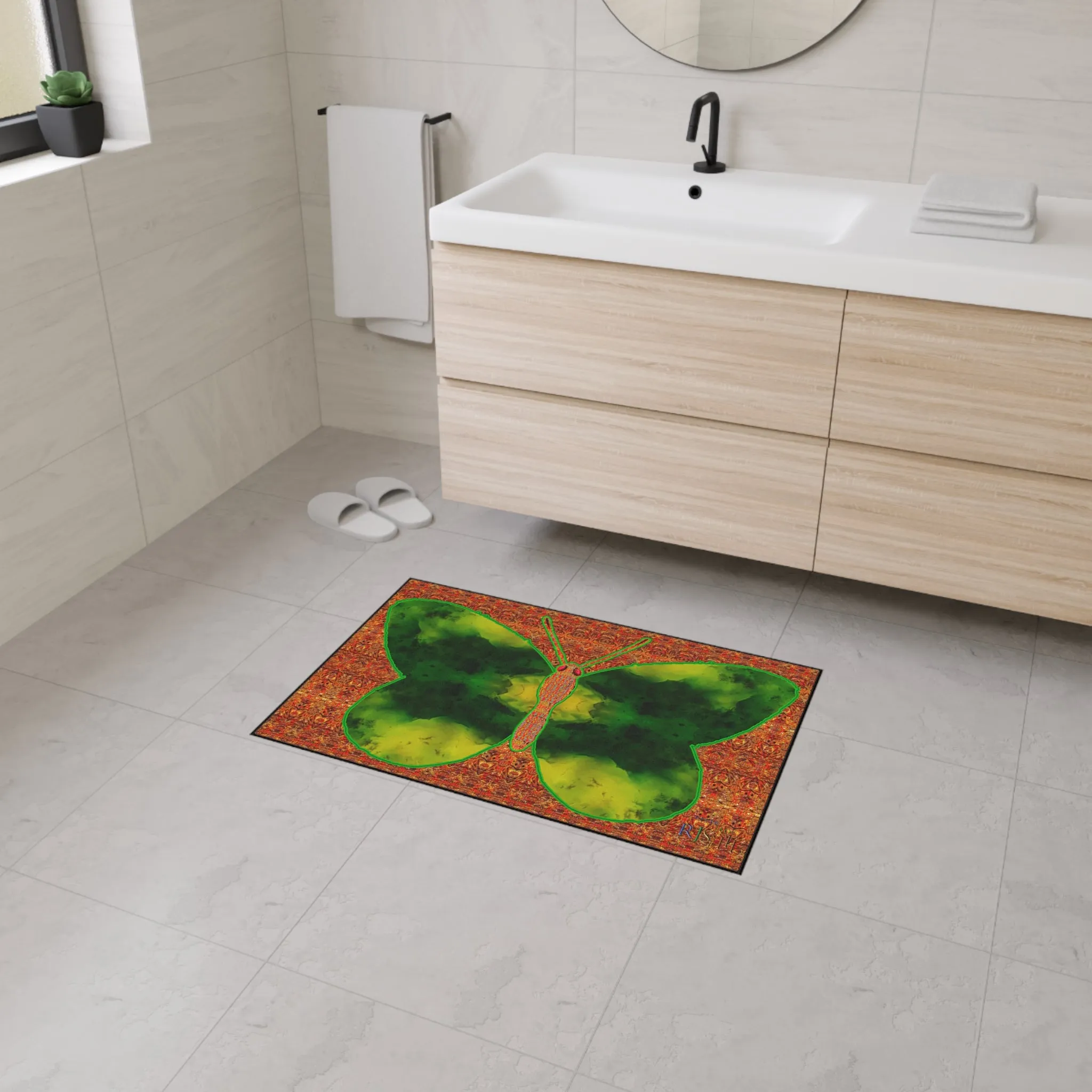 Heavy Duty Floor Mat (Butterfly Glade Denizen & Samhain Dream Thaw 15 & Orange Logo@Alchemic) RJSTH@Fabric#3_15 of 16 RJSTHw2025 RJS