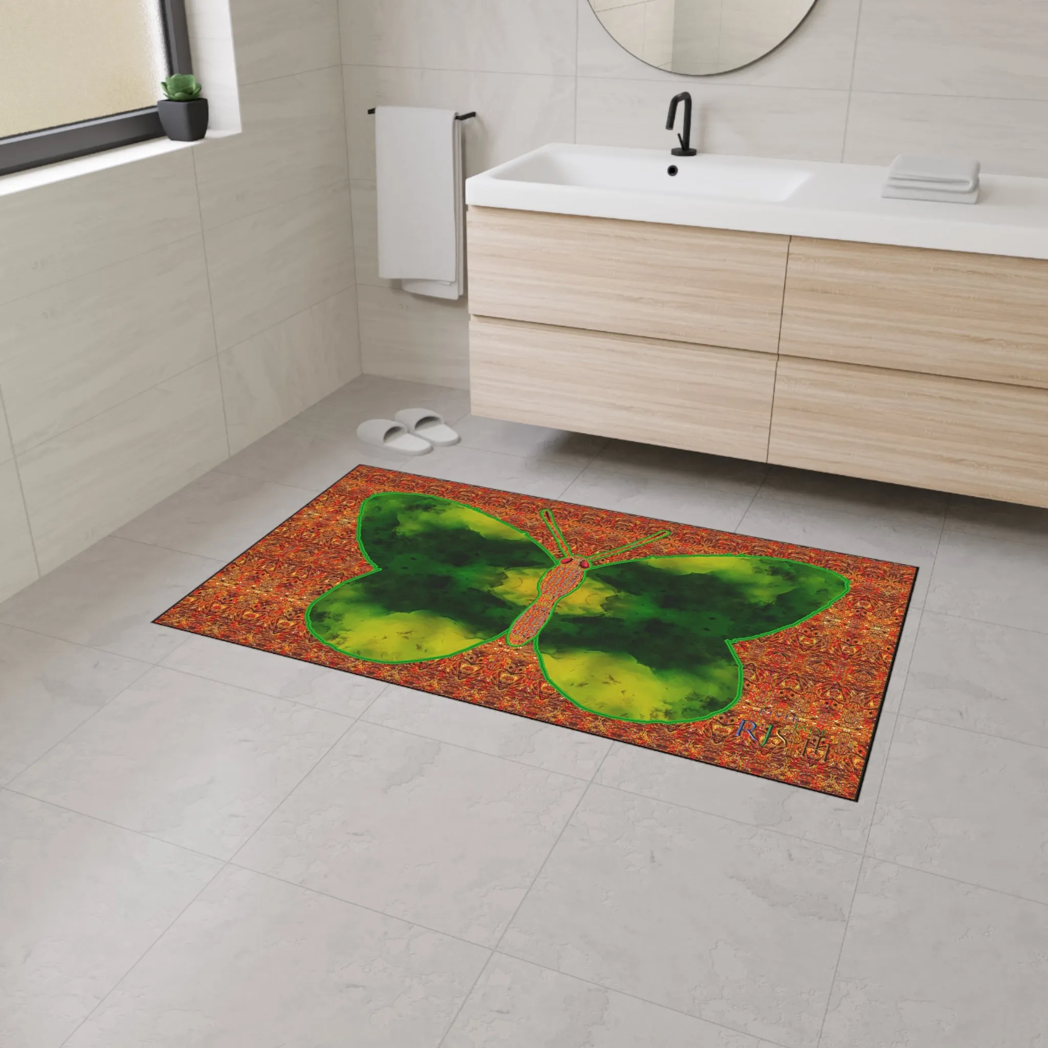 Heavy Duty Floor Mat (Butterfly Glade Denizen & Samhain Dream Thaw 15 & Orange Logo@Alchemic) RJSTH@Fabric#3_15 of 16 RJSTHw2025 RJS