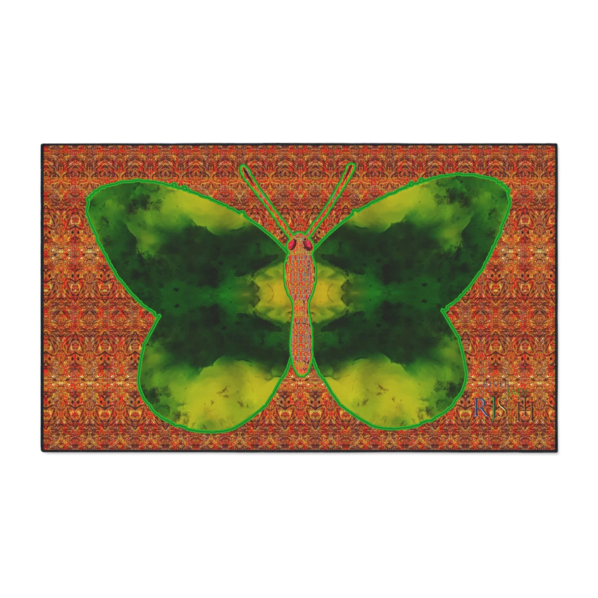 Heavy Duty Floor Mat (Butterfly Glade Denizen & Samhain Dream Thaw 15 & Orange Logo@Alchemic) RJSTH@Fabric#3_15 of 16 RJSTHw2025 RJS