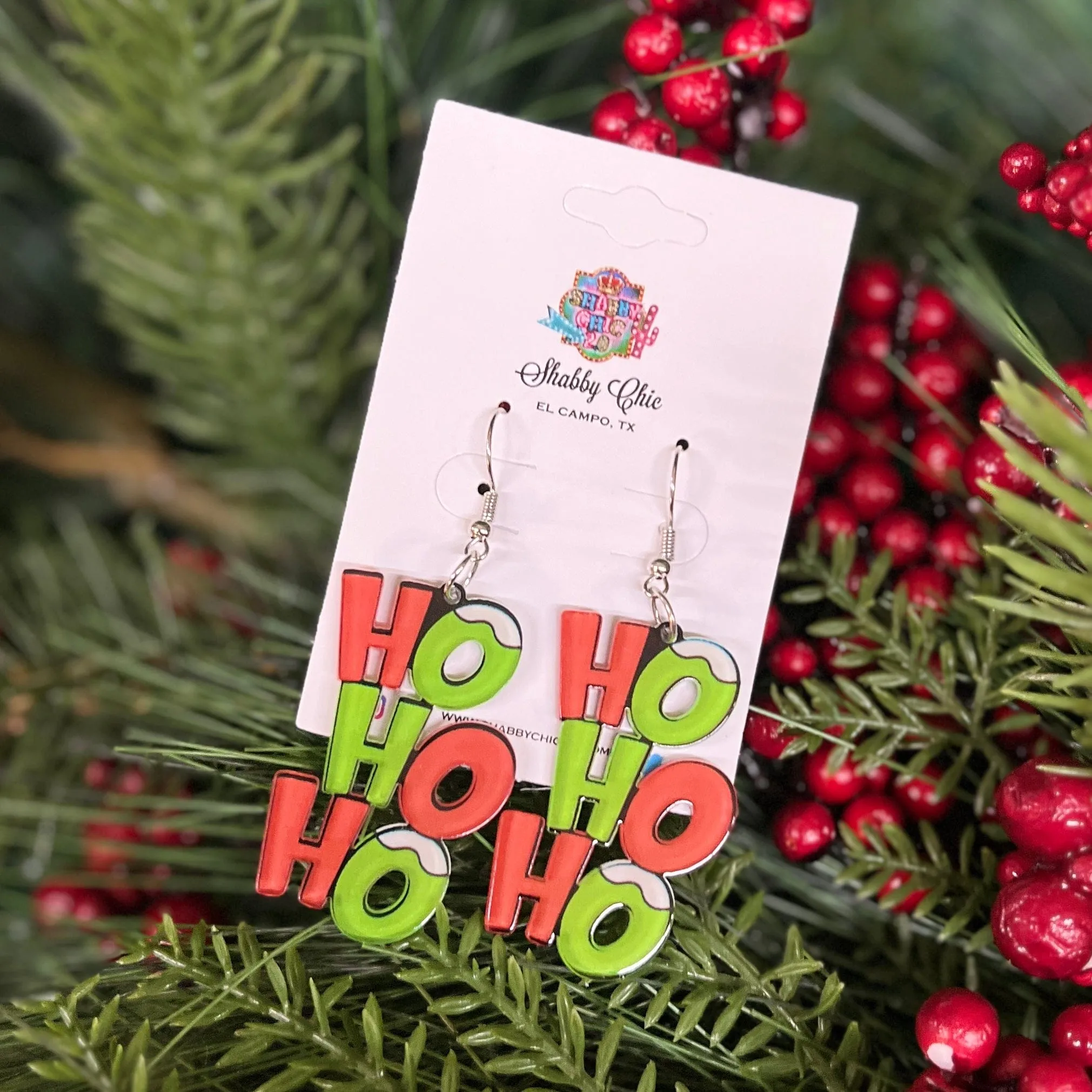 Ho Ho Ho Earrings - Red/Green