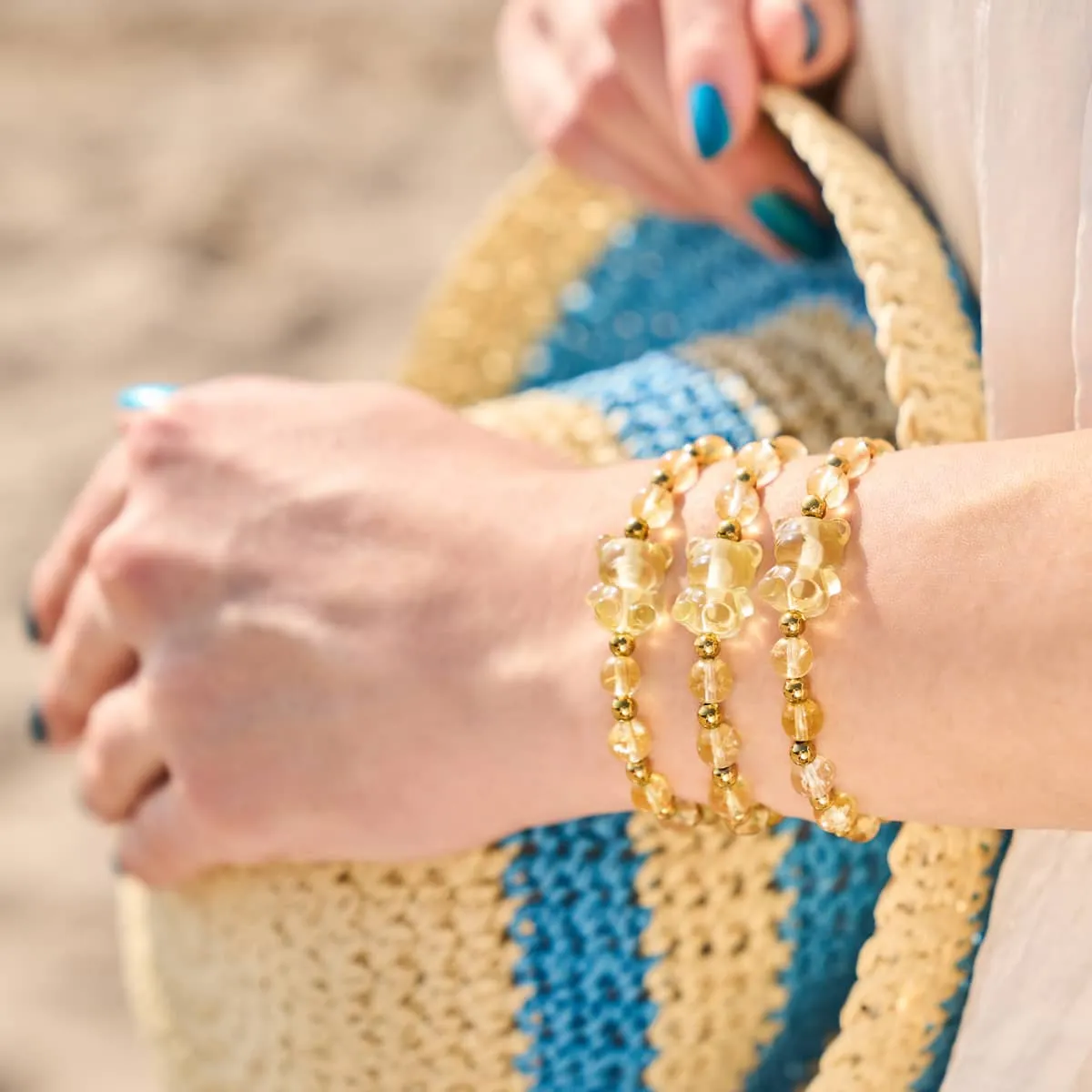 Honey Bear | Gemmy Bear Bracelet | Citrine x Gold