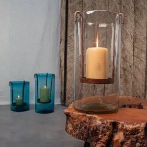 Hurricane Candlero. Clear Glass Hurricane with Removable Candle Stand