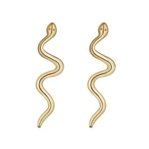 Hypoallergenic Nile Earring in 18k Gold Plated Stainless Steel, Tarnish Resistant, 1.6" with Post Back