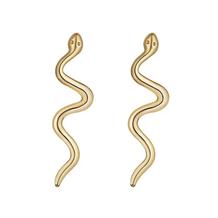 Hypoallergenic Nile Earring in 18k Gold Plated Stainless Steel, Tarnish Resistant, 1.6" with Post Back