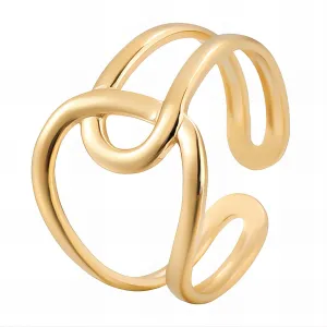 Infinity Symbol Cuff – Adjustable 18K Gold