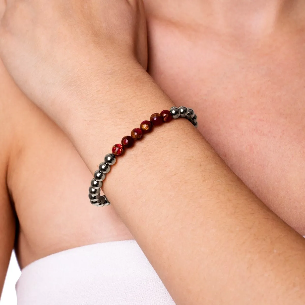 Inspired | Silver | New Red Agate | Expression Bracelet