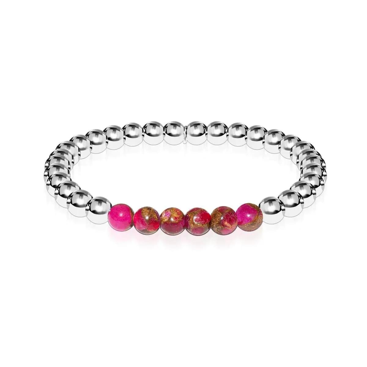 Inspired | Silver | New Red Agate | Expression Bracelet