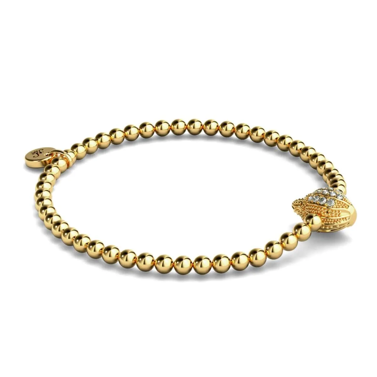 Isla | 18k Gold | Crystal Conch Shell Charm Bracelet