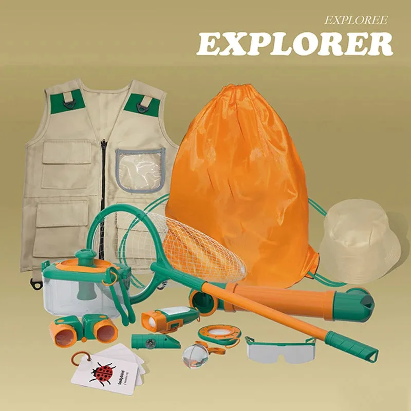 Kids Outdoor Explorer Kit Camping Exploration Toys Kids Insect Catching Kit with Insect Catcher Hat Adventure Set Children Gift