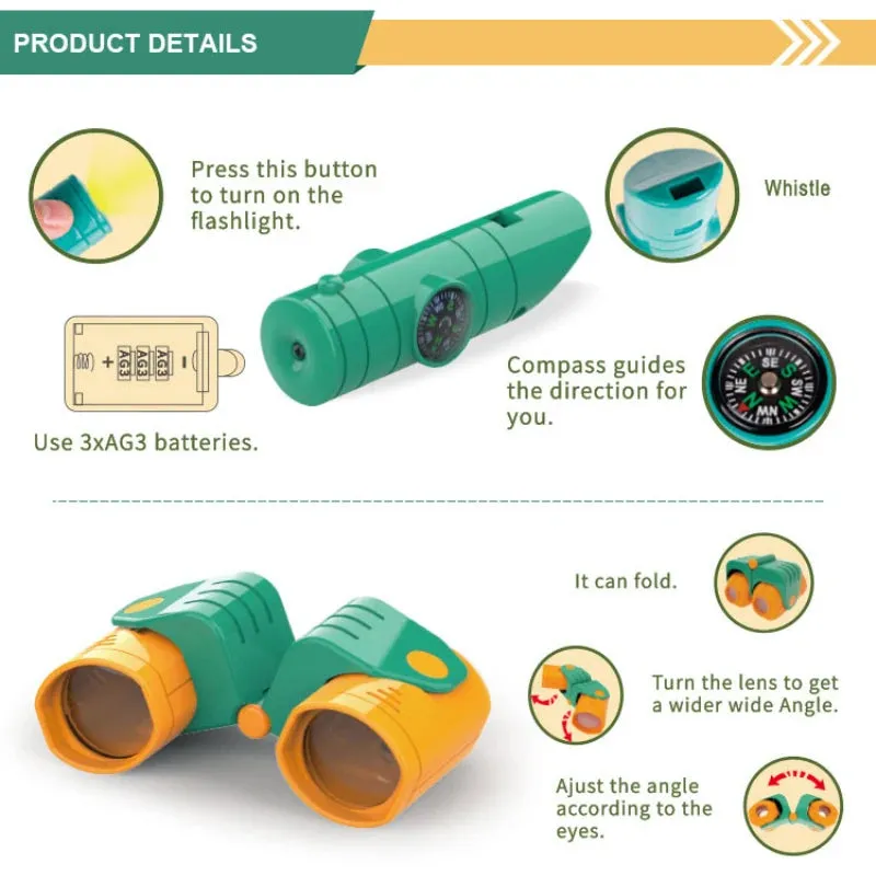 Kids Outdoor Explorer Kit Camping Exploration Toys Kids Insect Catching Kit with Insect Catcher Hat Adventure Set Children Gift