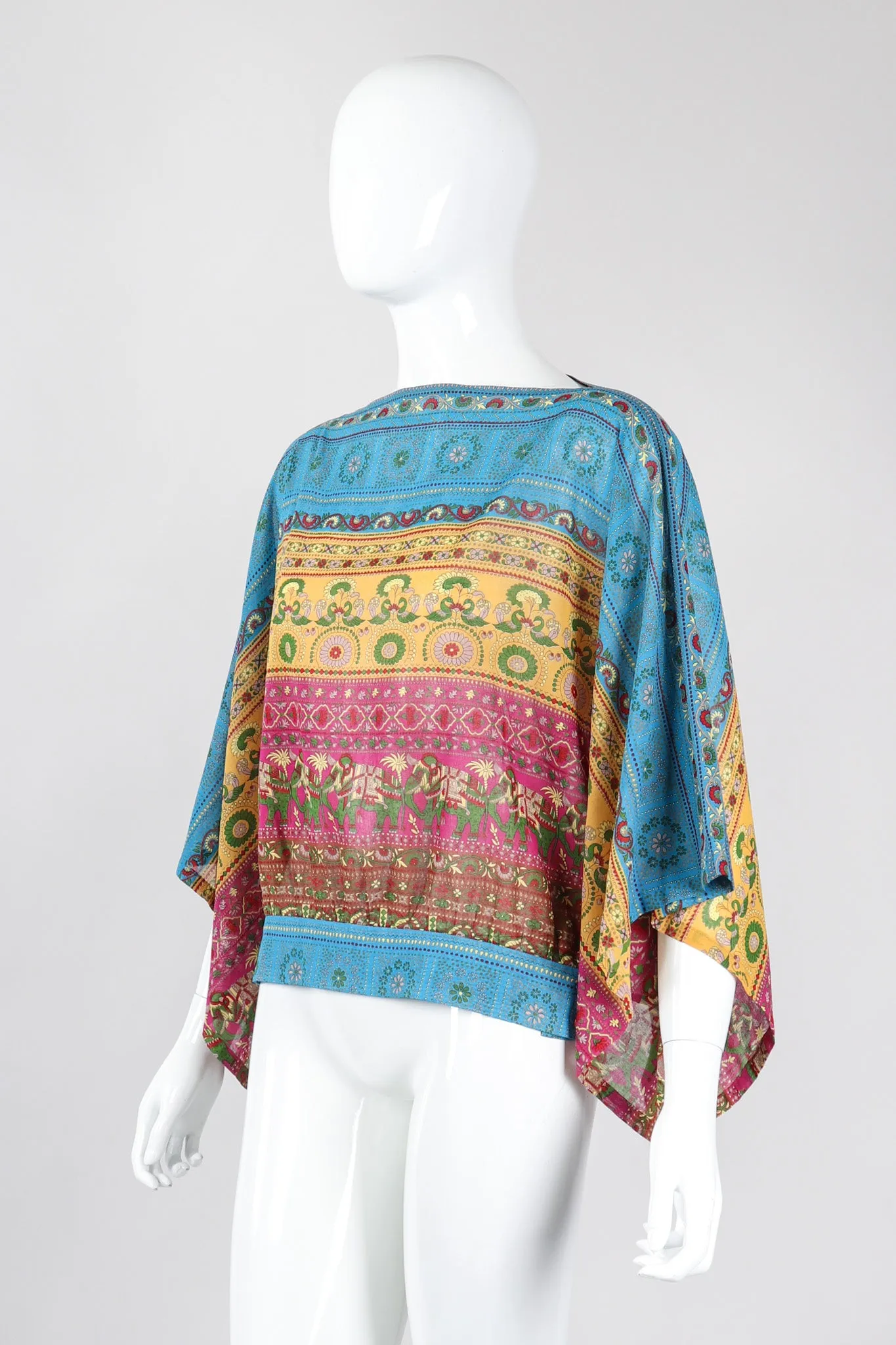 Kimono Sleeve Elephant Print Top