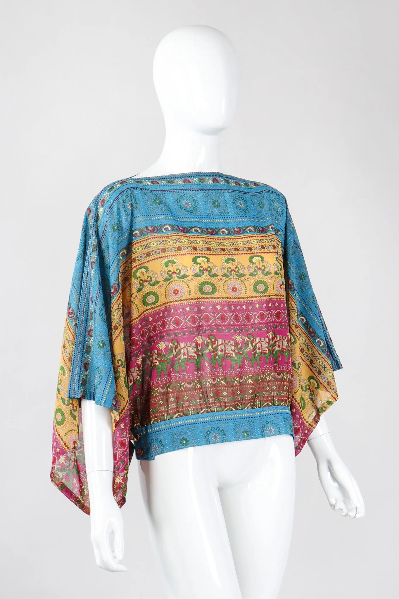 Kimono Sleeve Elephant Print Top