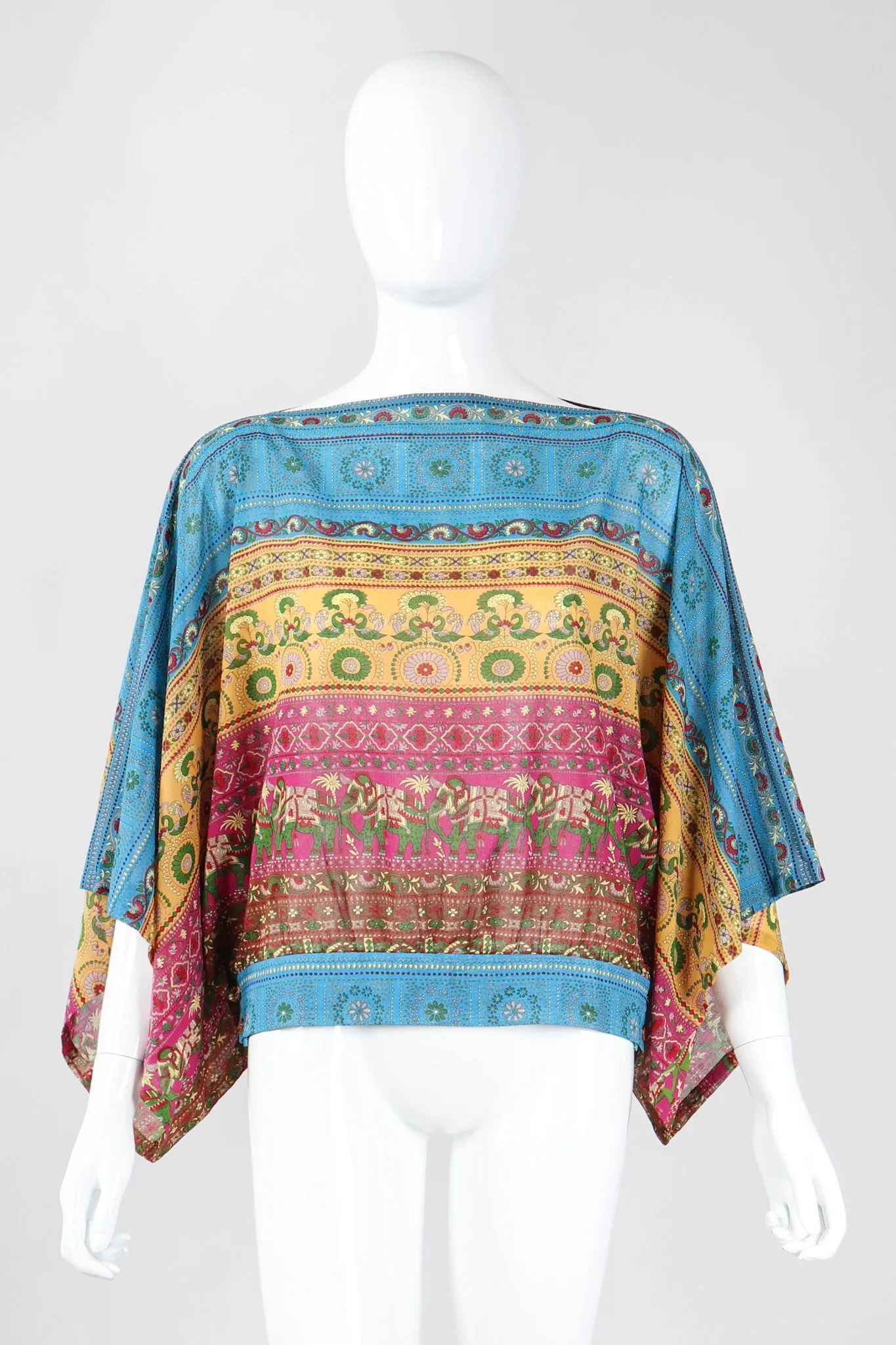 Kimono Sleeve Elephant Print Top