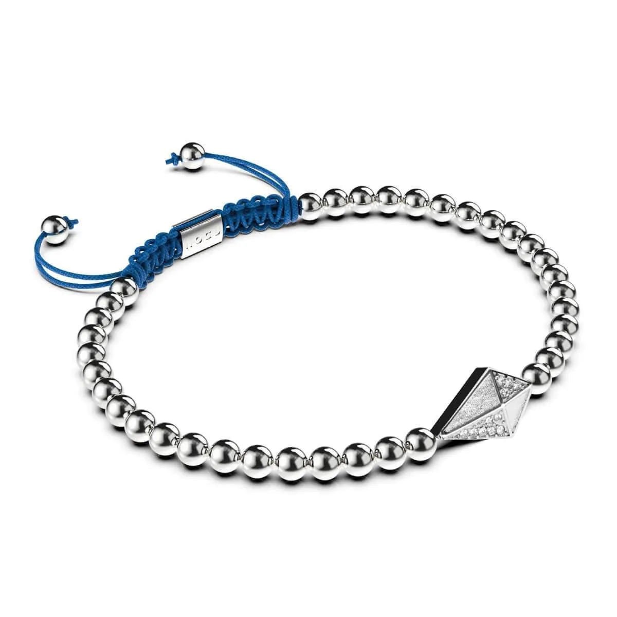 Kite | Silver & Blue | Enamel | Crystal Macrame Charmballa Bracelet