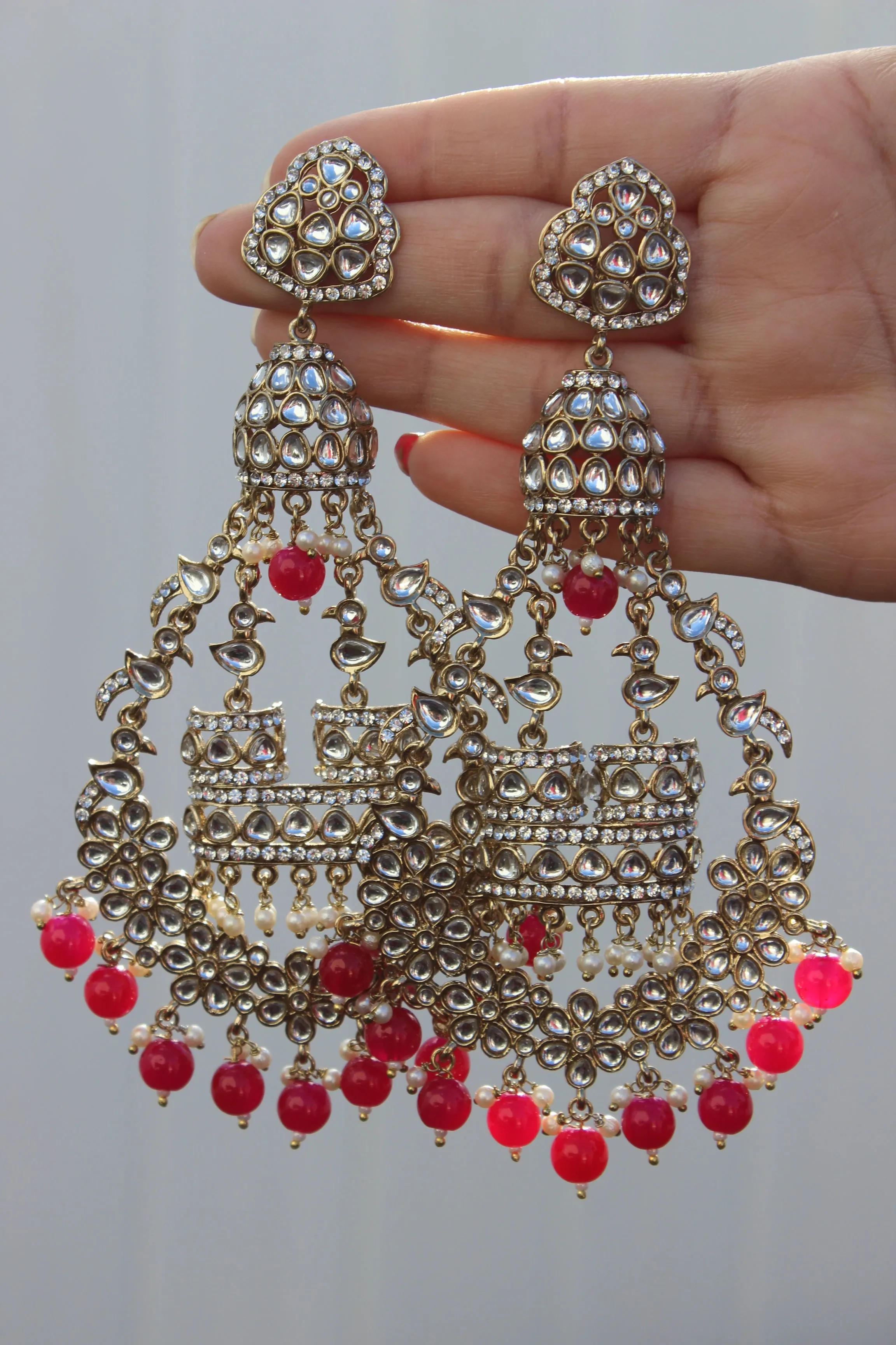 Kundan Lightweight Chaand Bali Earrings