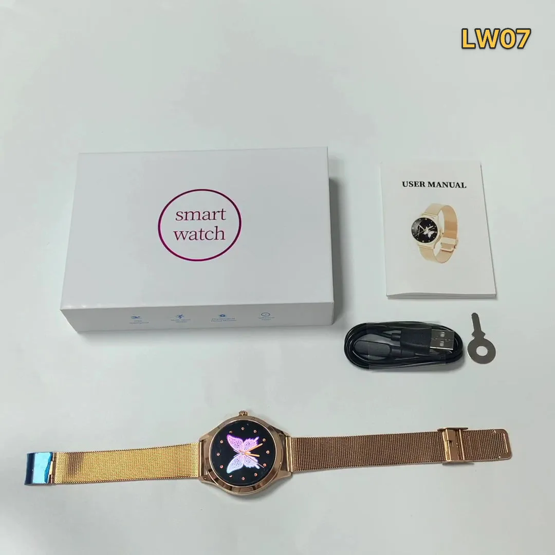 KW10 Real SPO2 Classic Stainless Steel Golden Female LW07 Smart Watch