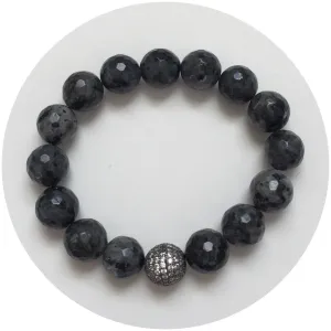 Labradorite with Micro Pavé Gunmetal