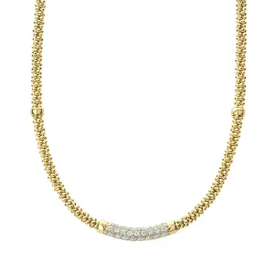 LAGOS Caviar Gold Eight Gold Station Diamond Caviar Necklace