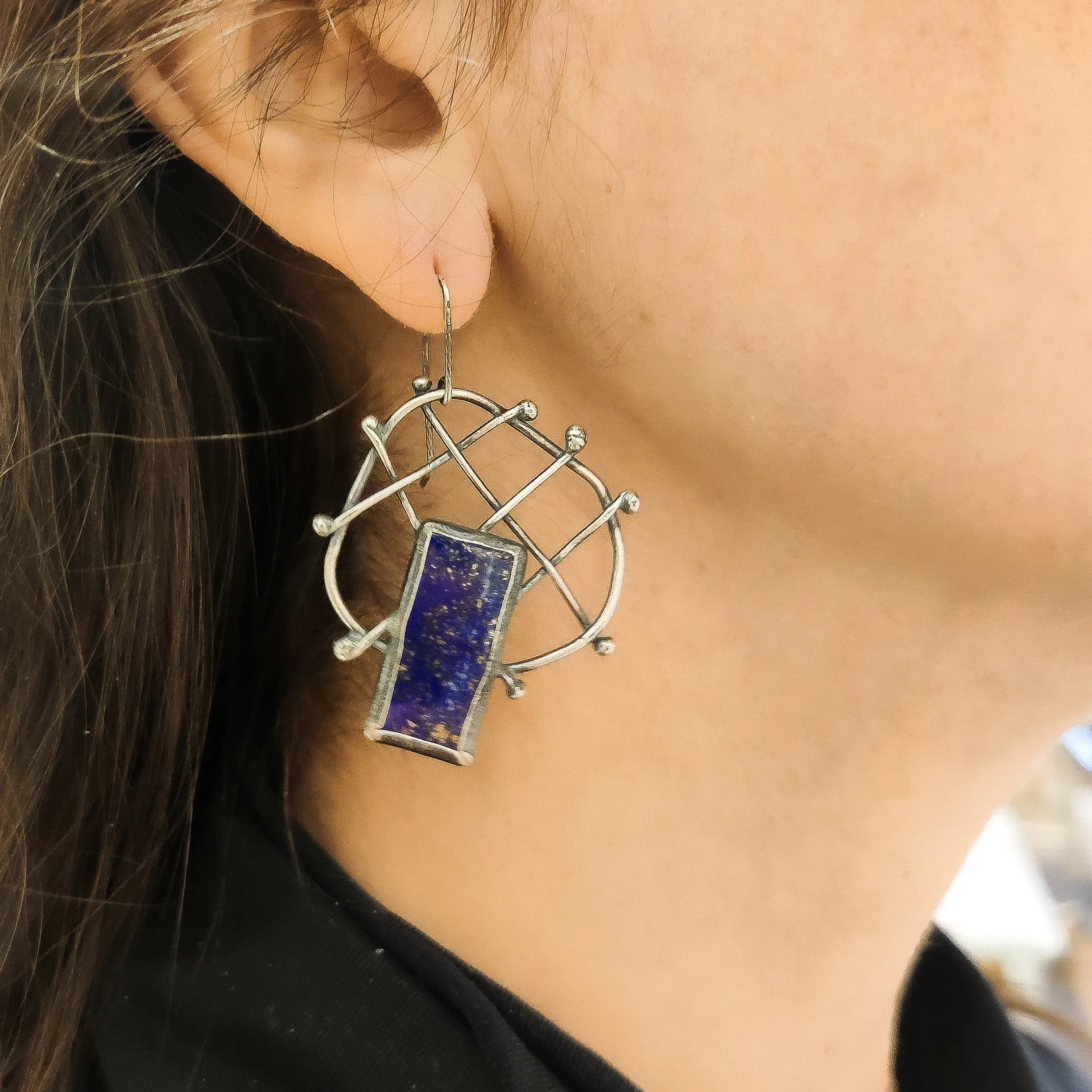 Lapis Woven Earrings