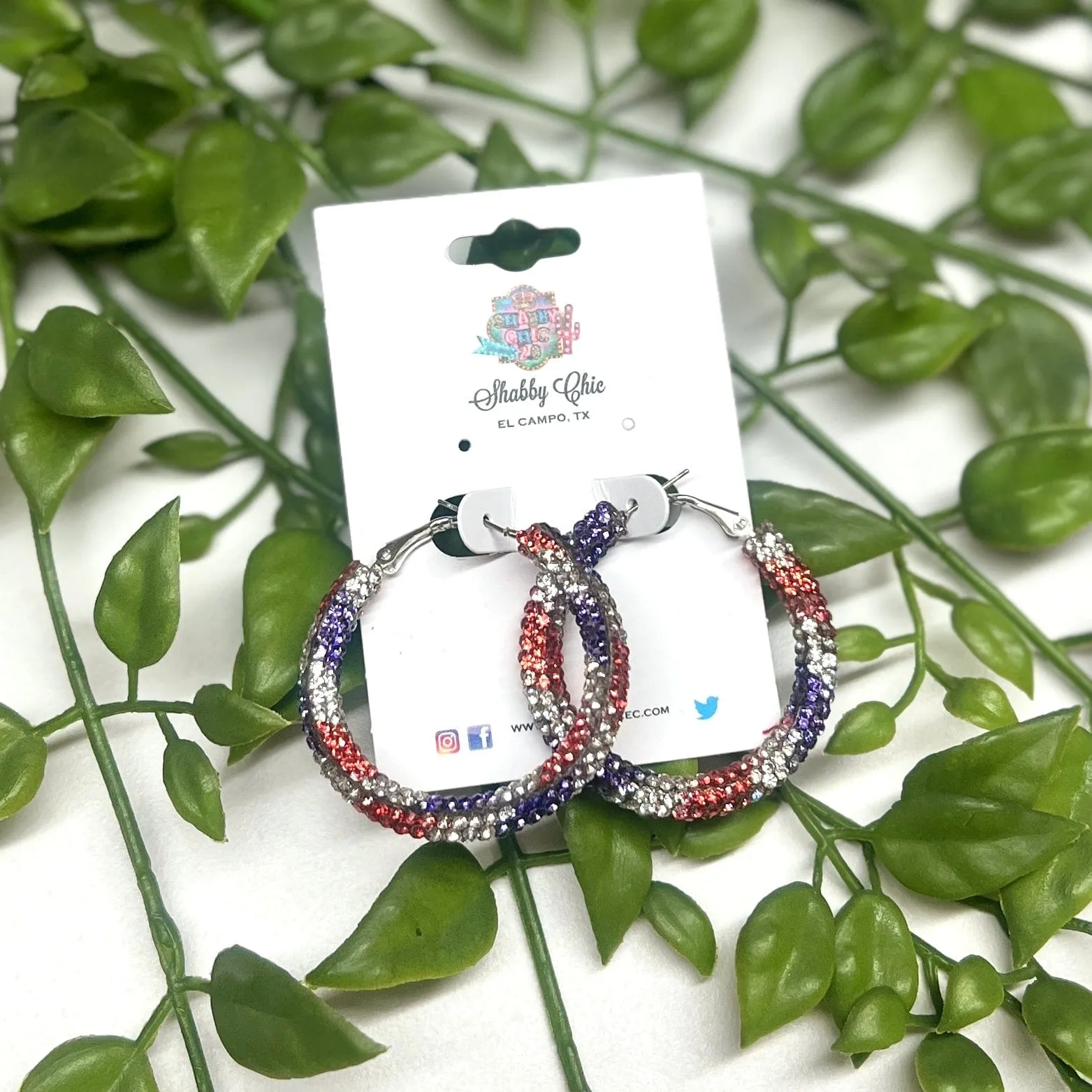 Large RWB Hoop Earrings