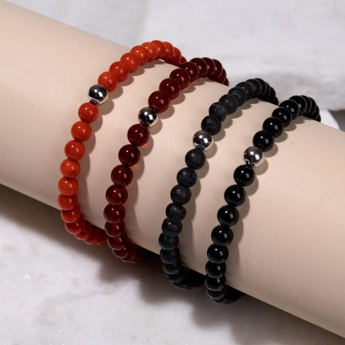 Lava Rock Diffuser | .925 Sterling Silver | Focus Gemstone Macrame Bracelet