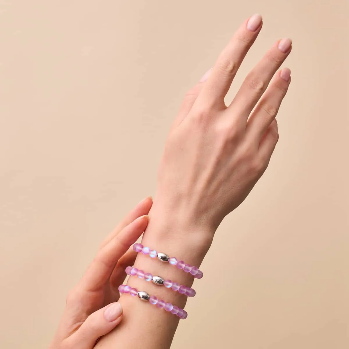 Lavender | .925 Sterling Silver | Mermaid Glass Bead Bracelet
