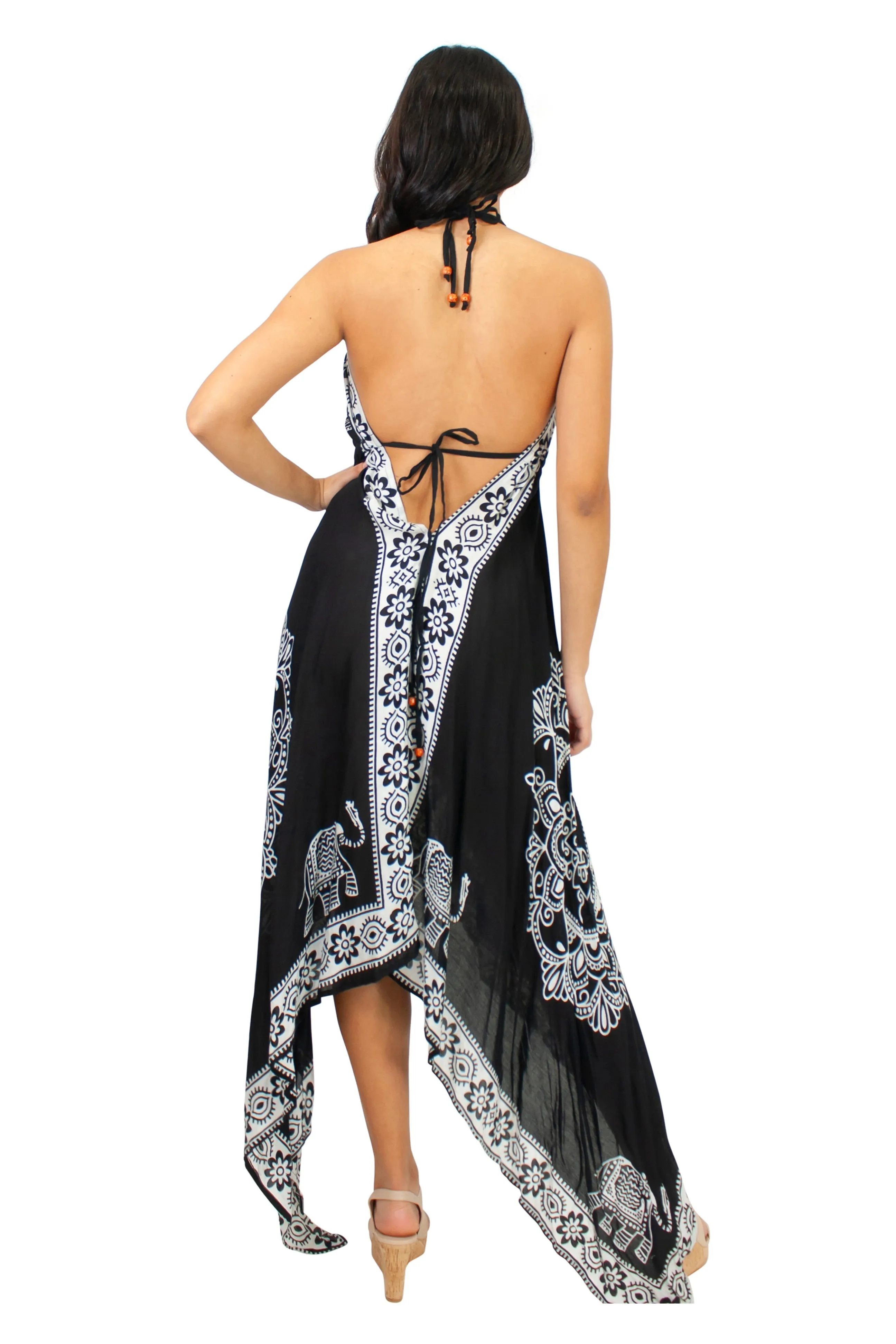 Lazy Daisy Adjustable halter handkerchief dress in Blue (LD5074)