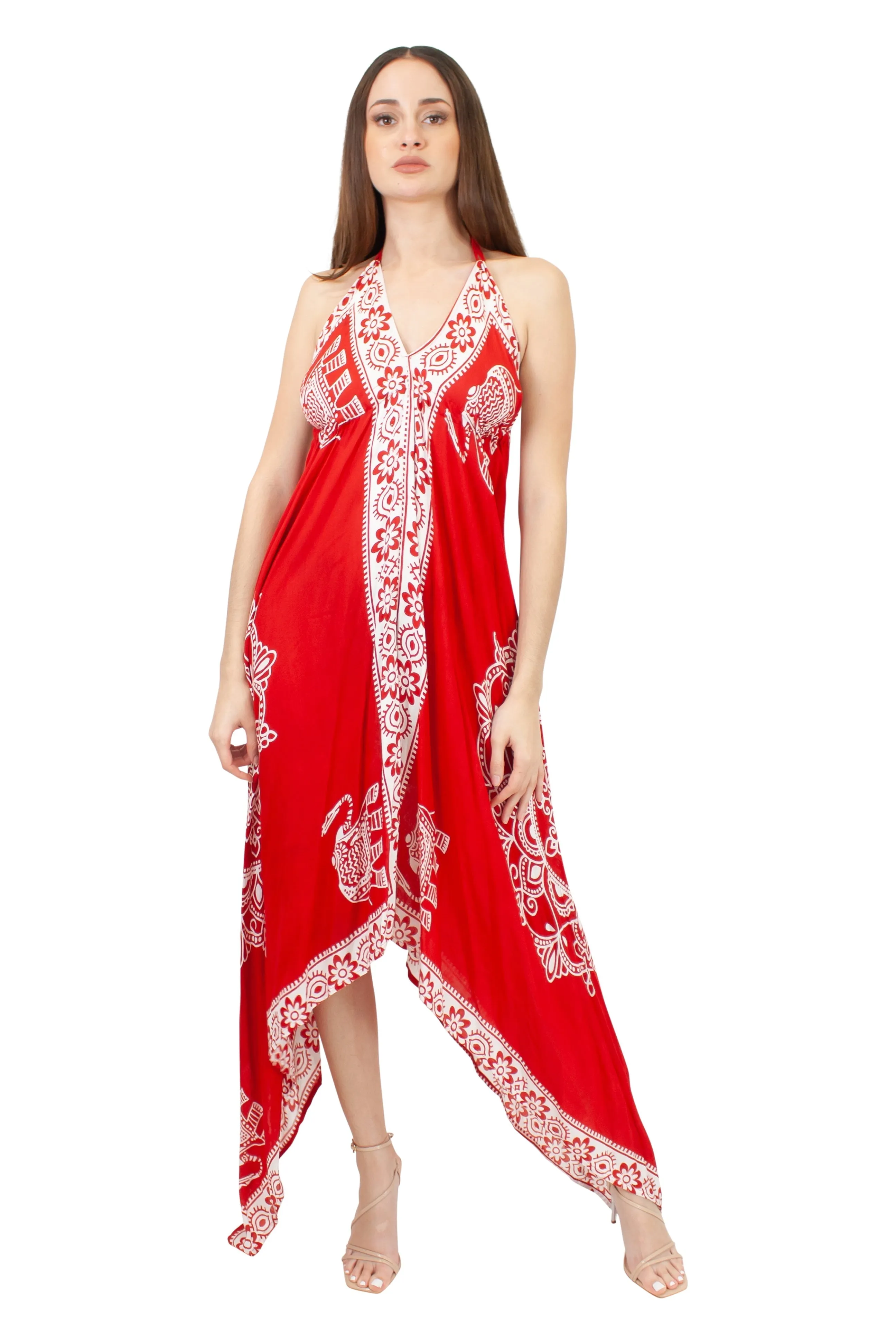 Lazy Daisy Adjustable halter handkerchief dress in Blue (LD5074)