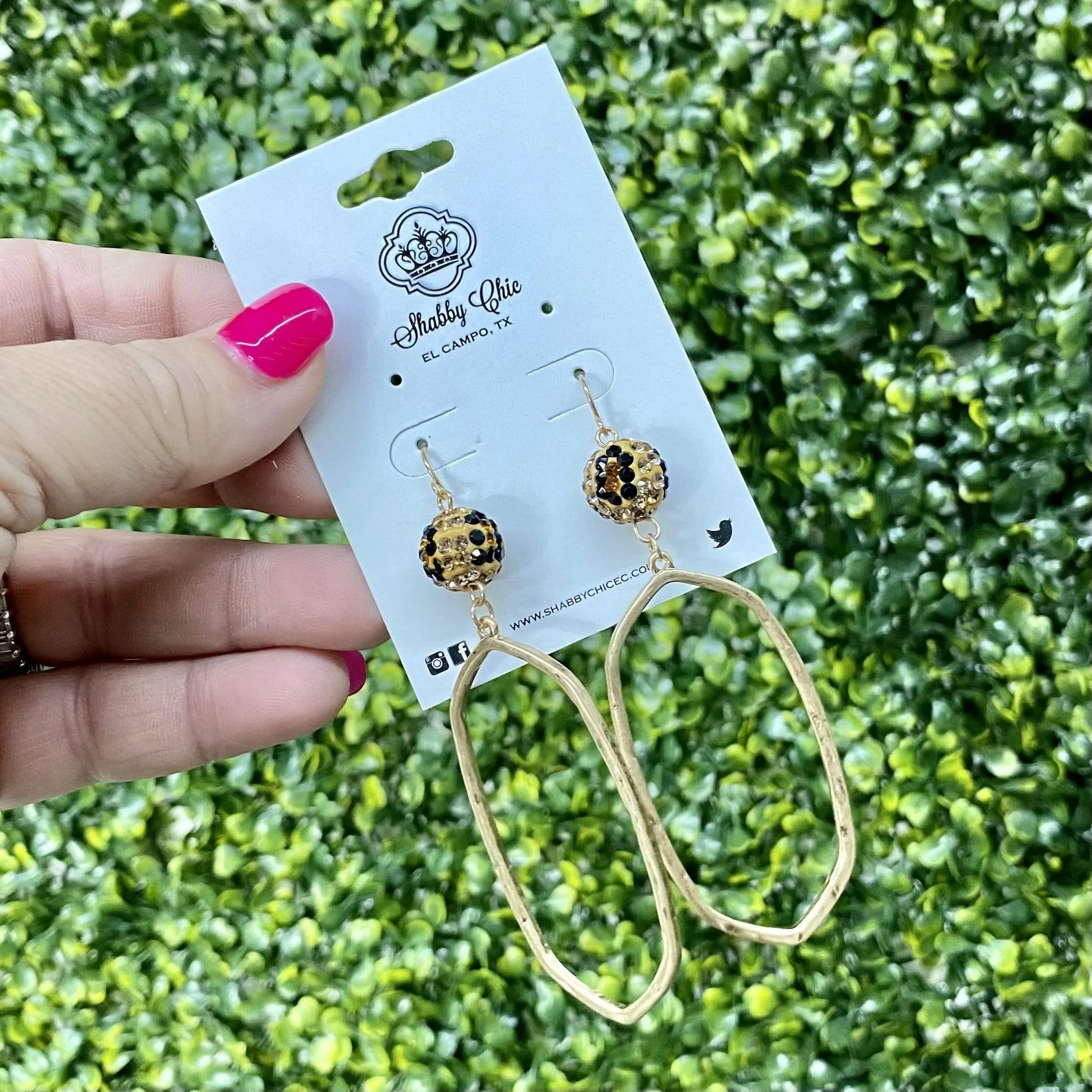 Leopard Lizzie earrings - Gold Oval