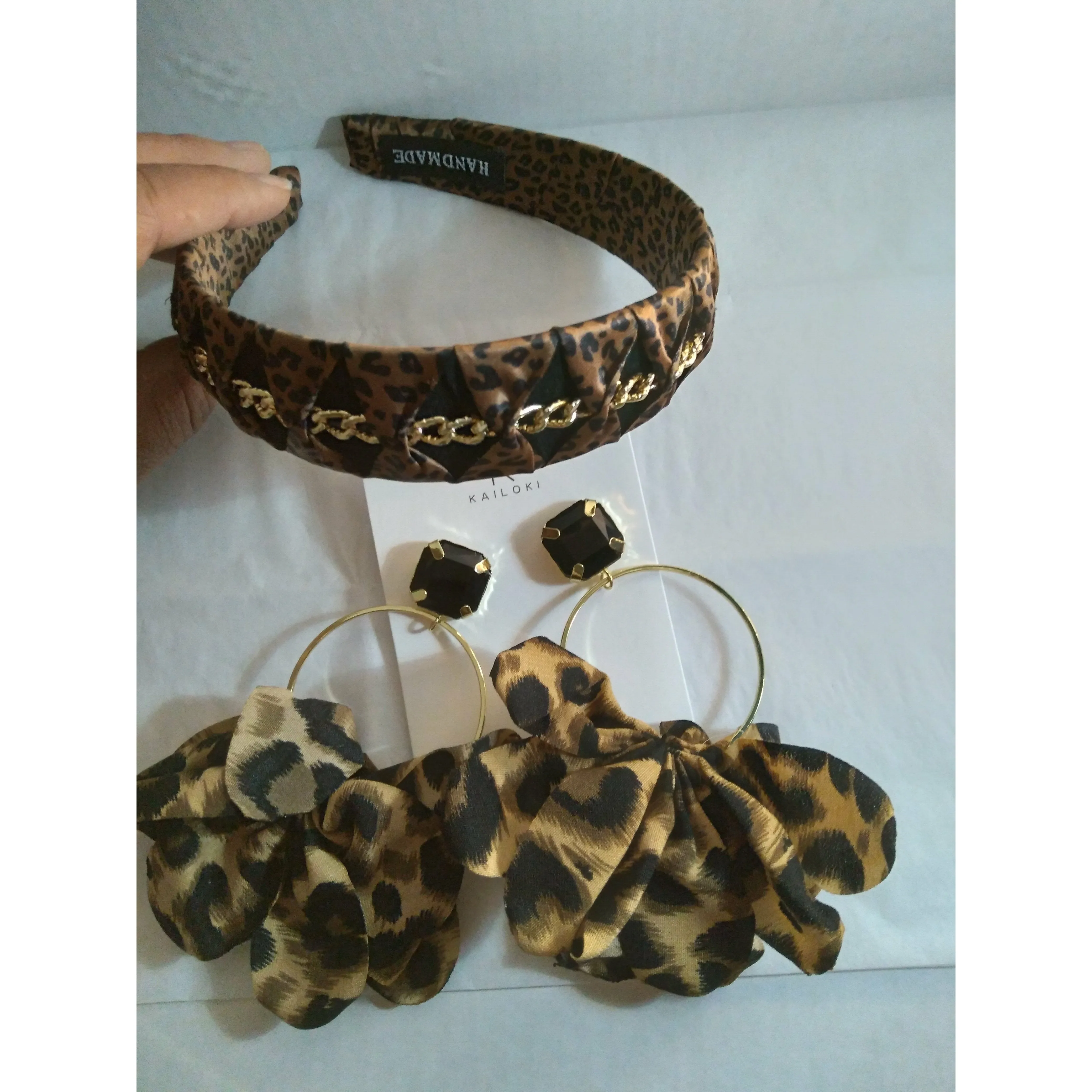 Leopard Print Headband and Earrings Special Mother Day Deal