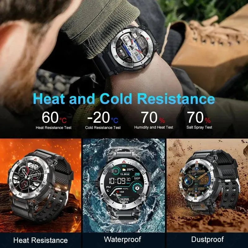 LIGE NFC Smartwatch Health Monitor Built in Bluetooth Headset Smart Watches TWS Music Talk Earbuds Waterproof Sports Men Watch