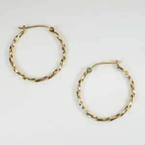 Lightweight Twisted 14k Gold Hoop Earrings
