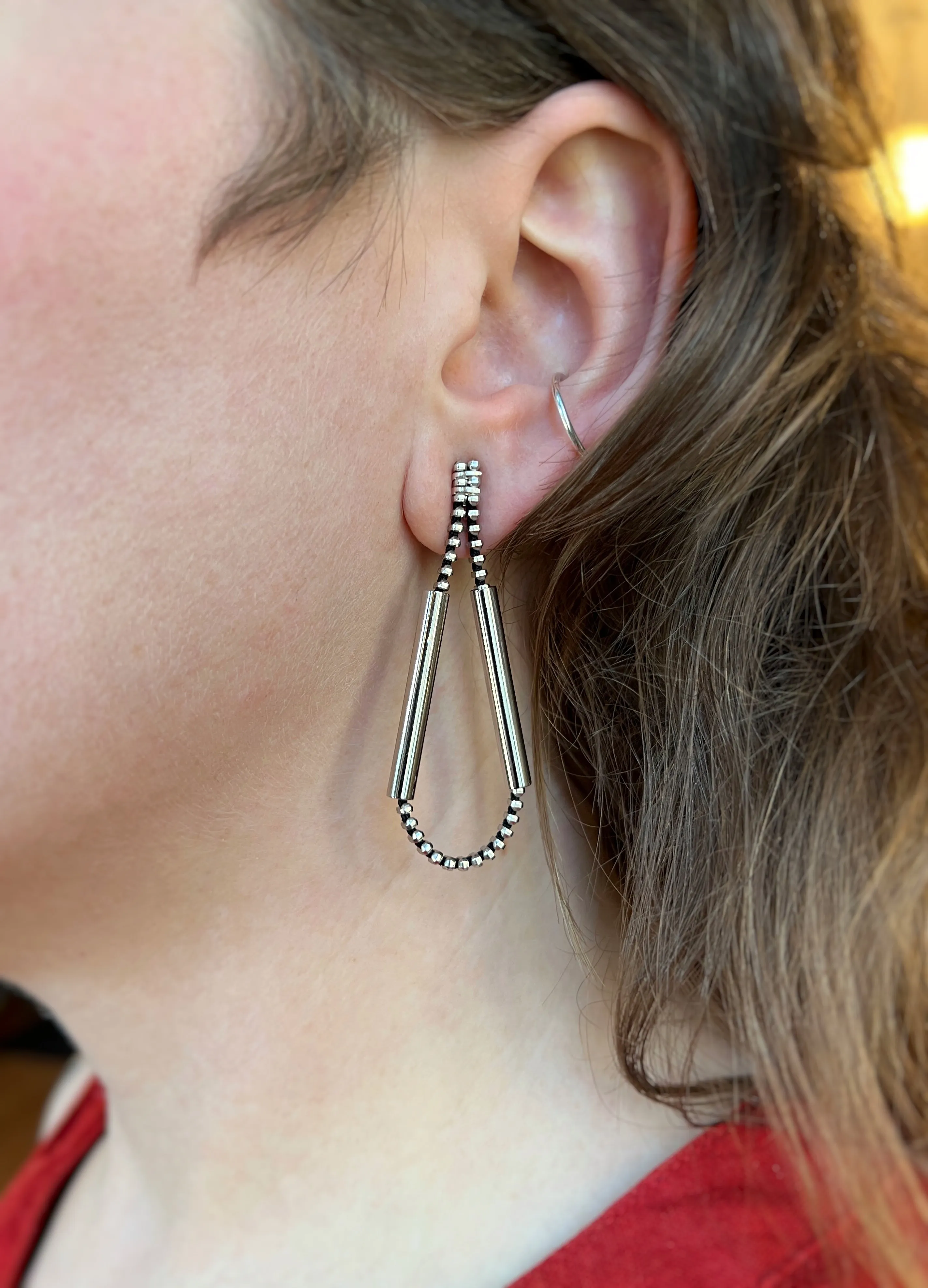 Loop Earrings, Silver