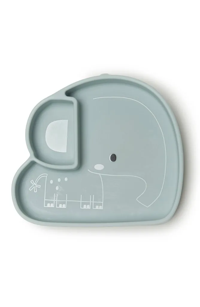 Loulou Lollipop - Born to be Wild Silicone Snack Suction Plate - Elephant