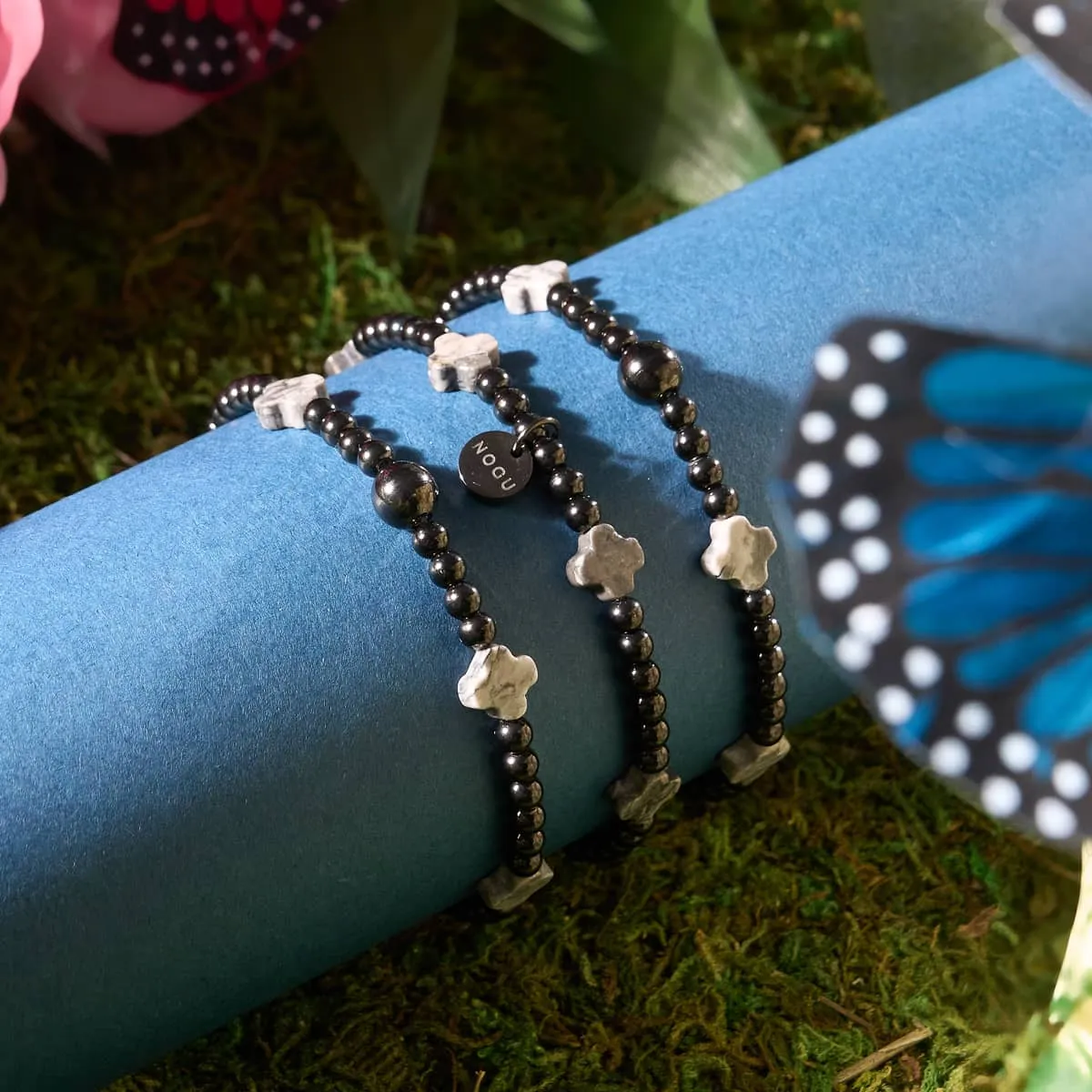 Luck in the Dark | Gunmetal | Clover Essence Bracelet