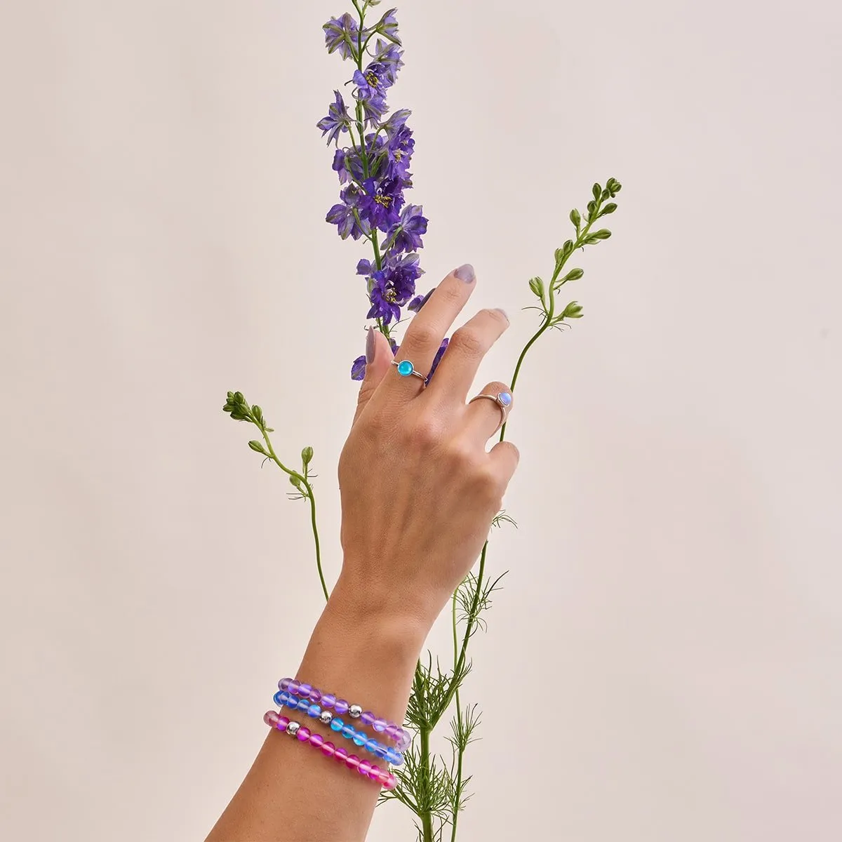 Magenta | .925 Sterling Silver | Mermaid Glass Bead Bracelet