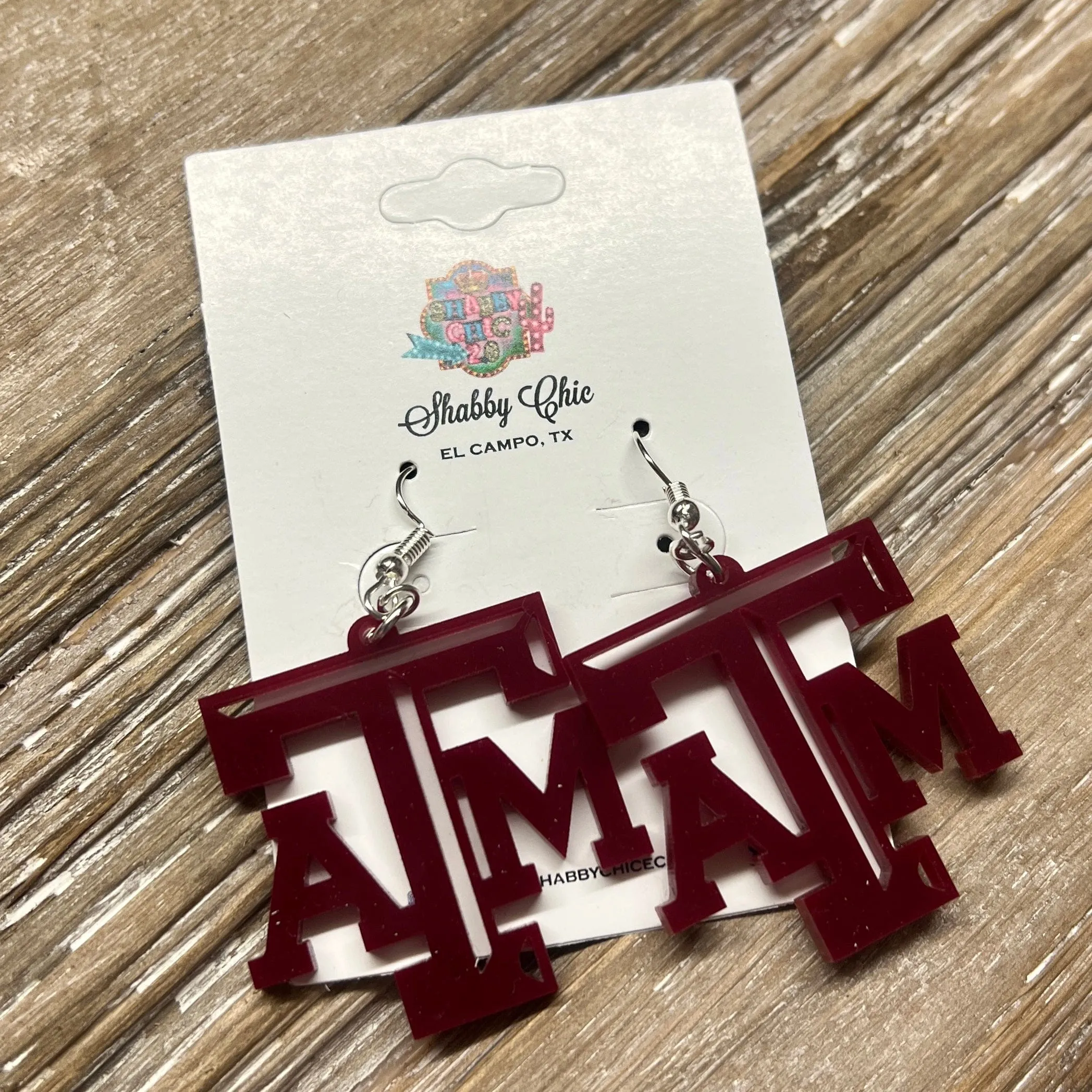 Maroon Team Earrings