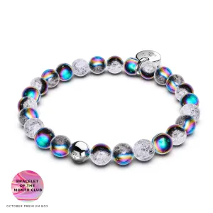 Matte Unicorn Chrome x White Glitter Glass Bracelet