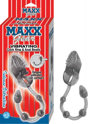 Maxx Gear Vibrating Ring & Anal Beads - Smoke