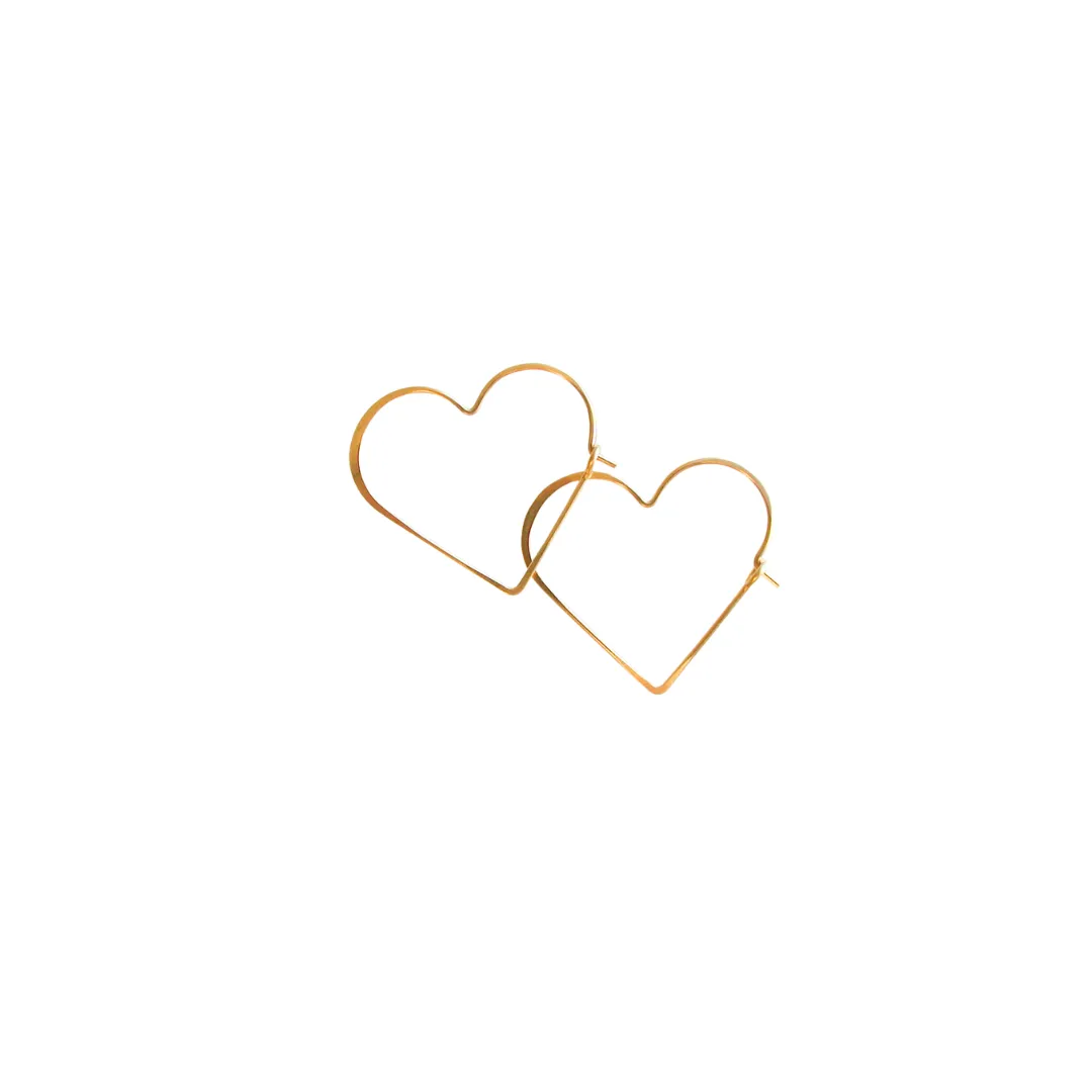 Medium Heart Hoops in 14k Gold Fill