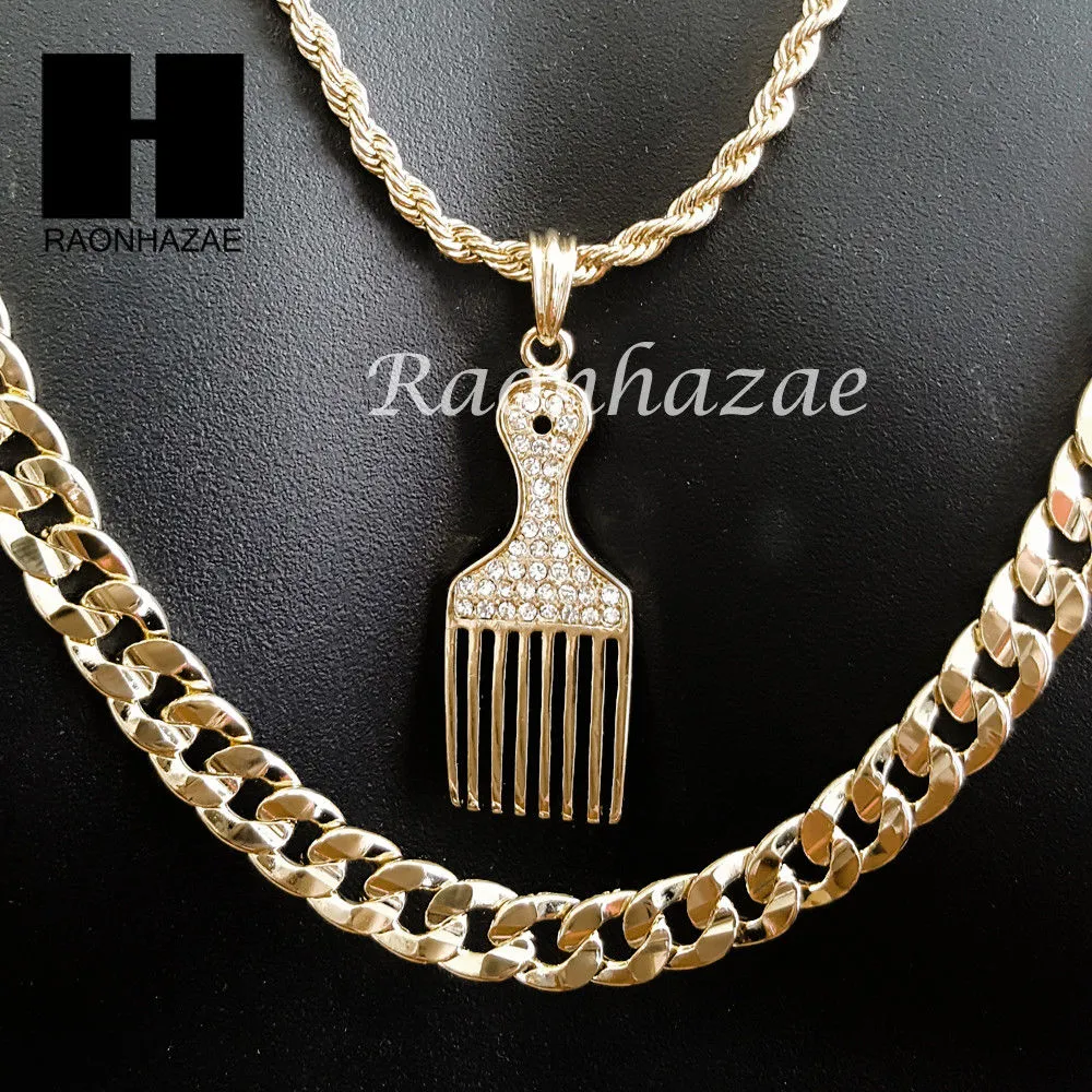 MEN BARBER SHOP RAZOR DIAMOND CUT 30" CUBAN LINK CHAIN NECKLACE S076G