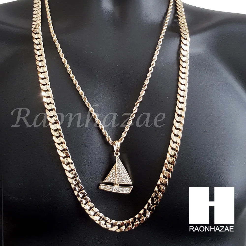 MEN Lil YACHTY CHAIN DIAMOND CUT 30" CUBAN LINK CHAIN NECKLACE S069