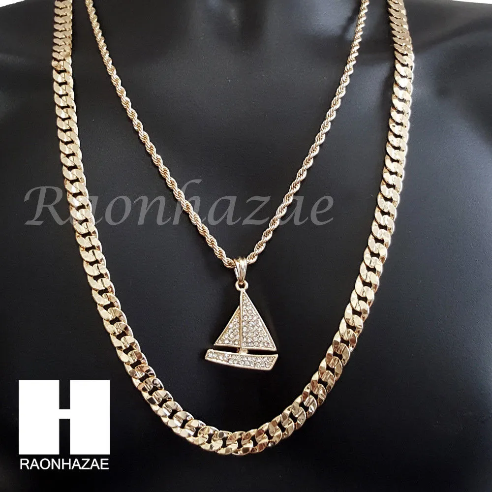 MEN Lil YACHTY CHAIN DIAMOND CUT 30" CUBAN LINK CHAIN NECKLACE S069