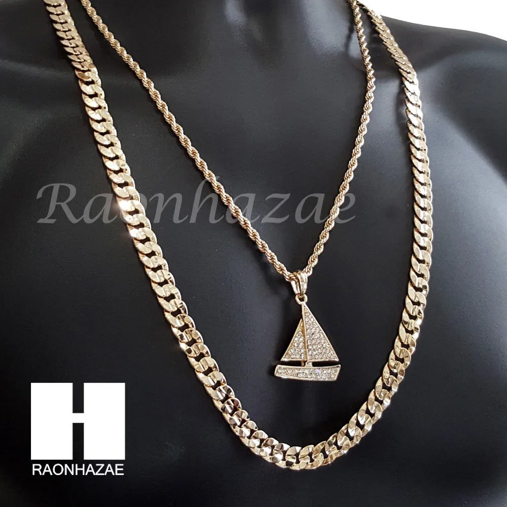 MEN Lil YACHTY CHAIN DIAMOND CUT 30" CUBAN LINK CHAIN NECKLACE S069