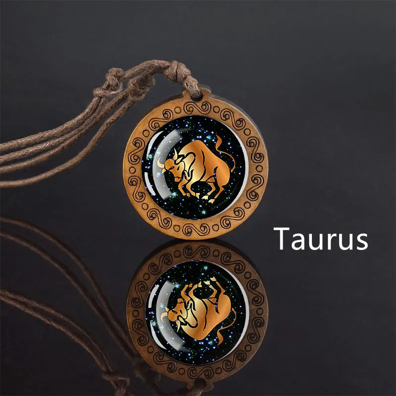 Men's 12 Zodiac Signs Rope Chain Necklace